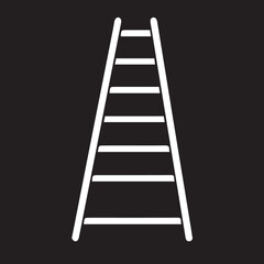 
Black and white vector icon of a simple ladder, commonly used to represent progress, growth, elevation, or construction.