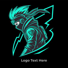 Ninja logo template with details