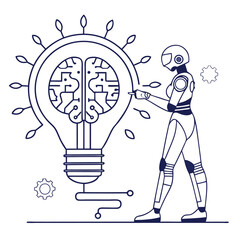 Innovation Concept with Team Fixing Brain