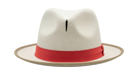 Isolated Panama Hat with Red Band