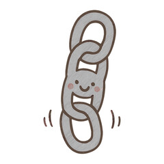 Obraz premium Cute smiling chain illustration vector