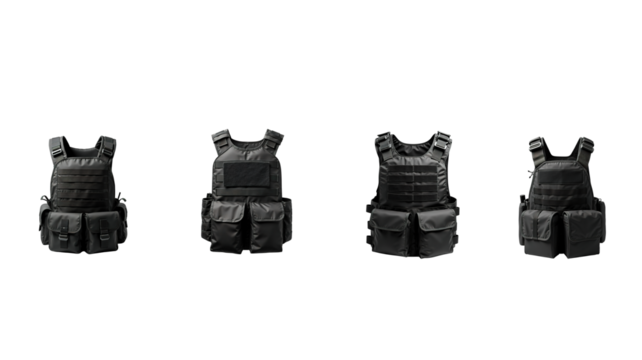 bulletproof vest on transparent background