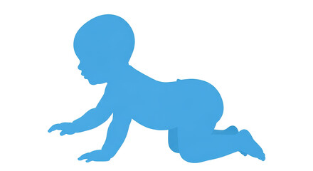 Isolated Baby Crawling Silhouette
