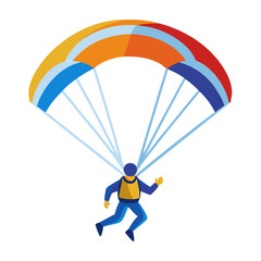 parachute with a man on sky icon