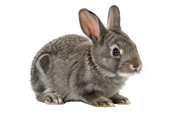 Obraz premium Isolated Adorable Gray Rabbit Sitting