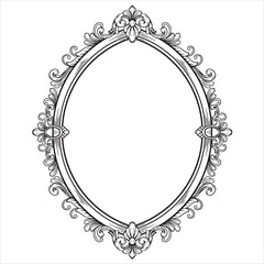 Ornate Oval Frame with Scrollwork and Fleur-de-Lis