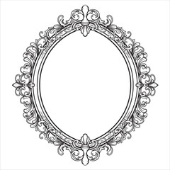 Detailed Oval Frame with Intricate Scrollwork
