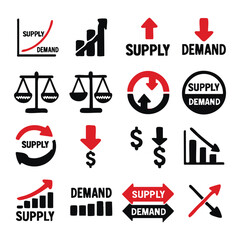 Diverse Illustrations Depicting Supply and Demand Dynamics Economic Concepts and Market Trends.