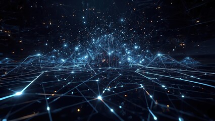 Obraz premium Abstract digital network connection landscape