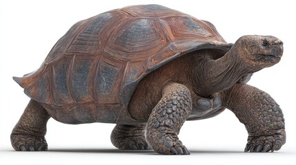 Obraz premium A large tortoise in profile view