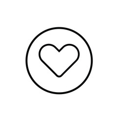 Heart Favorite Icon – Thin Line Love Symbol in Circle

