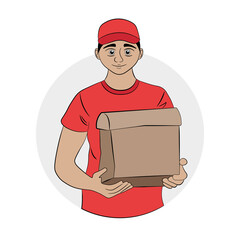 Delivery man character design. Illustration delivery man