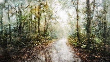 Obraz premium Forest path mist