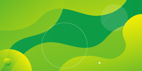 Green abstract background. Fluid shapes composition. Vector illustration