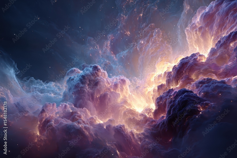 Aufkleber enormous nebulous celestial bodies illuminated by starlight display vast cosmic formations and creat