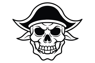 A dangerous pirate skull symbol with crossbones, perfect for a spooky Halloween or horror illustration