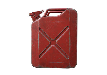 Isolated Old and Rusty Red Jerrycan