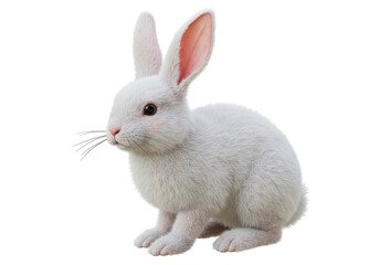 Fototapeta premium Isolated Fluffy White Rabbit