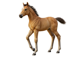 Obraz premium Isolated Foal Standing in a Field