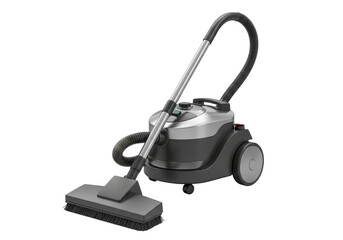 Isolated Silver and Black Vacuum Cleaner Home Appliance