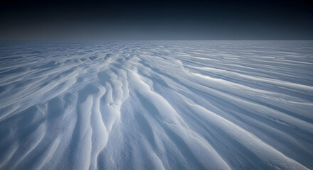 Frozen Arctic Expanse Under A Dark Sky, Showing Snowdrift Formation