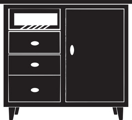 Cupboard Silhouette Vector Illustration – Minimal Black Home Storage Icon