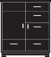 Cupboard Silhouette Vector Illustration – Minimal Black Home Storage Icon