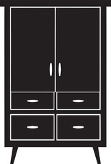 Cupboard Silhouette Vector Illustration – Minimal Black Home Storage Icon