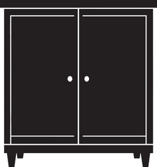 Cupboard Silhouette Vector Illustration – Minimal Black Home Storage Icon