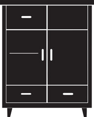 Cupboard Silhouette Vector Illustration – Minimal Black Home Storage Icon