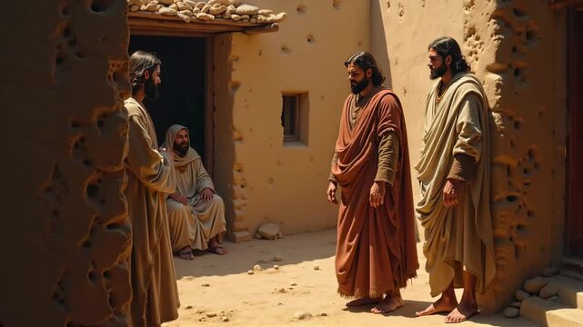 The Disciples of John the baptist come ask Jesus if He is The One. 