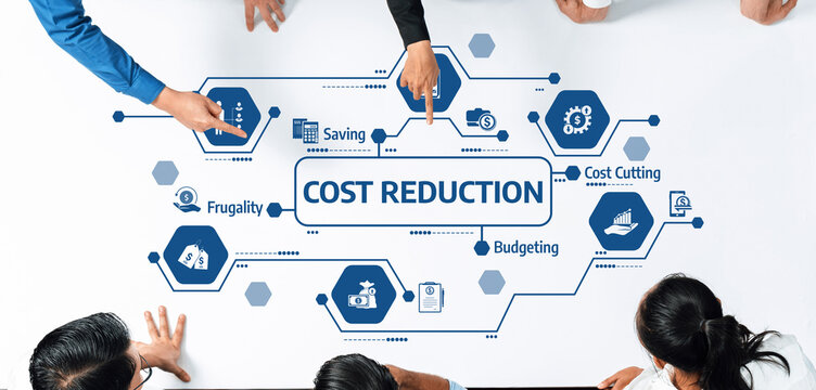 Explore effective cost reduction strategies with visuals highlighting budgeting, savings, frugality, and innovative techniques for optimizing business performance and driving success. Amity