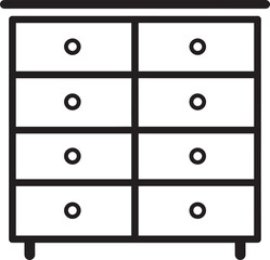 Cupboard Silhouette Vector Illustration – Minimal Black Home Storage Icon