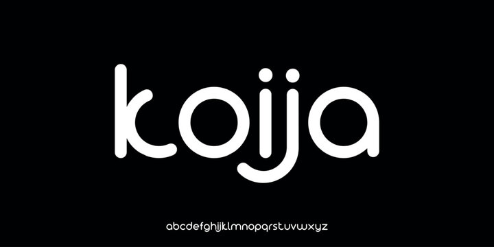 Vector illustration of rounded geometric style alphabet that creates a minimalist, friendly and futuristic feel. Suitable for friendly technology, children's products, creative startups, and modern br