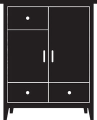 Cupboard Silhouette Vector Illustration – Minimal Black Home Storage Icon