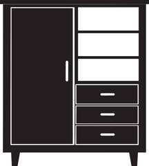 Cupboard Silhouette Vector Illustration – Minimal Black Home Storage Icon