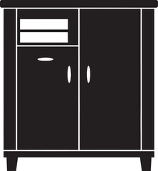 Cupboard Silhouette Vector Illustration – Minimal Black Home Storage Icon