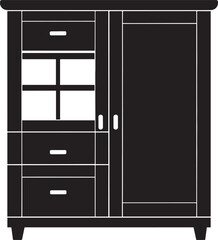 Cupboard Silhouette Vector Illustration – Minimal Black Home Storage Icon