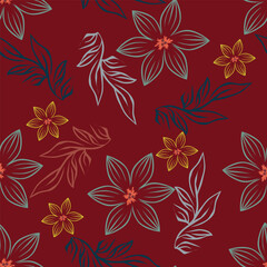 Cute feminine seamless watercolor pattern with little tiny wildflowers, hand drawn