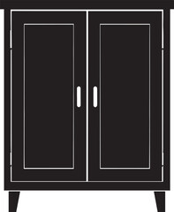 Cupboard Silhouette Vector Illustration – Minimal Black Home Storage Icon