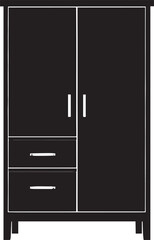Cupboard Silhouette Vector Illustration – Minimal Black Home Storage Icon