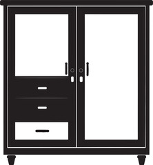 Cupboard Silhouette Vector Illustration – Minimal Black Home Storage Icon