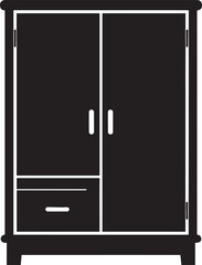 Cupboard Silhouette Vector Illustration – Minimal Black Home Storage Icon