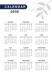 Calendar 2030