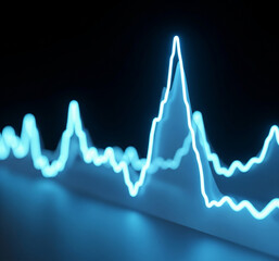 Abstract 3D Glowing Line Graph