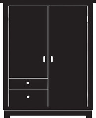Cupboard Silhouette Vector Illustration – Minimal Black Home Storage Icon