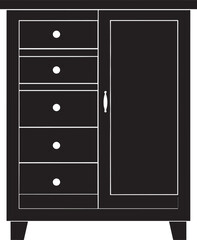 Cupboard Silhouette Vector Illustration – Minimal Black Home Storage Icon