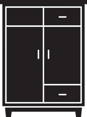 Cupboard Silhouette Vector Illustration – Minimal Black Home Storage Icon
