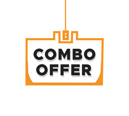 Combo offer hanging badge sign element banner icon illustration design on white background. vector web graphic.
