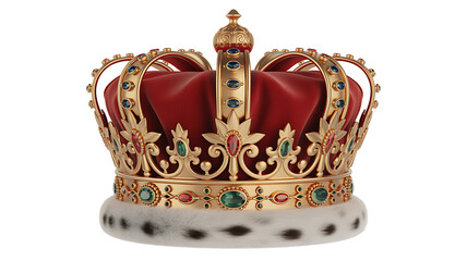 Regal golden emperor crown of a king isolated